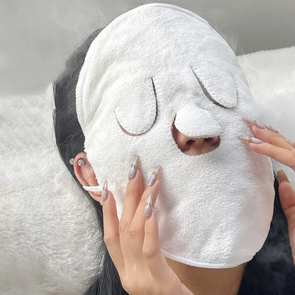 Cotton Hot Compress Towel - Skin Care Mask for Clean, Steamed Face and Opened Pores - Beauty Facial Care Tool