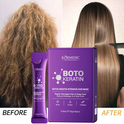Keratin Hair Repair Mask - 5 Second Deep Moisture Treatment for Smooth Shiny Frizz-Free Hair