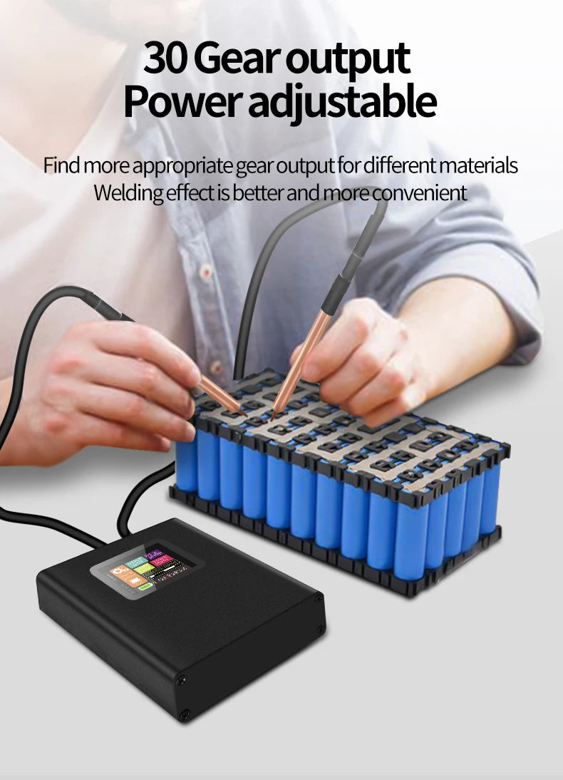 Portable Digital Spot Welder Kit — 18650 Lithium Battery Welder with 30-Speed Adjustable & Color Display