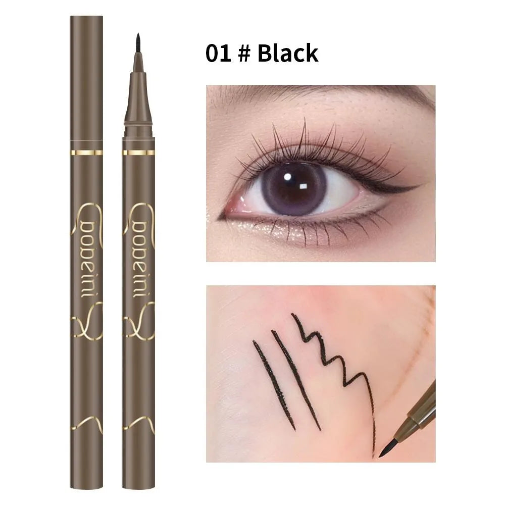 Waterproof Quick-Dry Liquid Eyeliner — Ultra-Fine Matte Black & Brown, Long-Lasting Silkworm Eye Makeup Gift