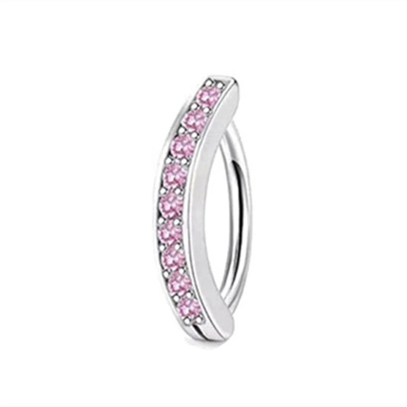 Stainless Steel Crystal Belly Button Ring - Fashion Drip Clicker Navel Piercing Jewelry for Women