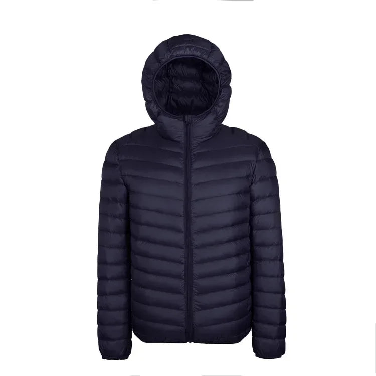2024 Men’s Ultra-Light Down Jacket – 90% White Duck Down Hooded Thermal Feather Coat