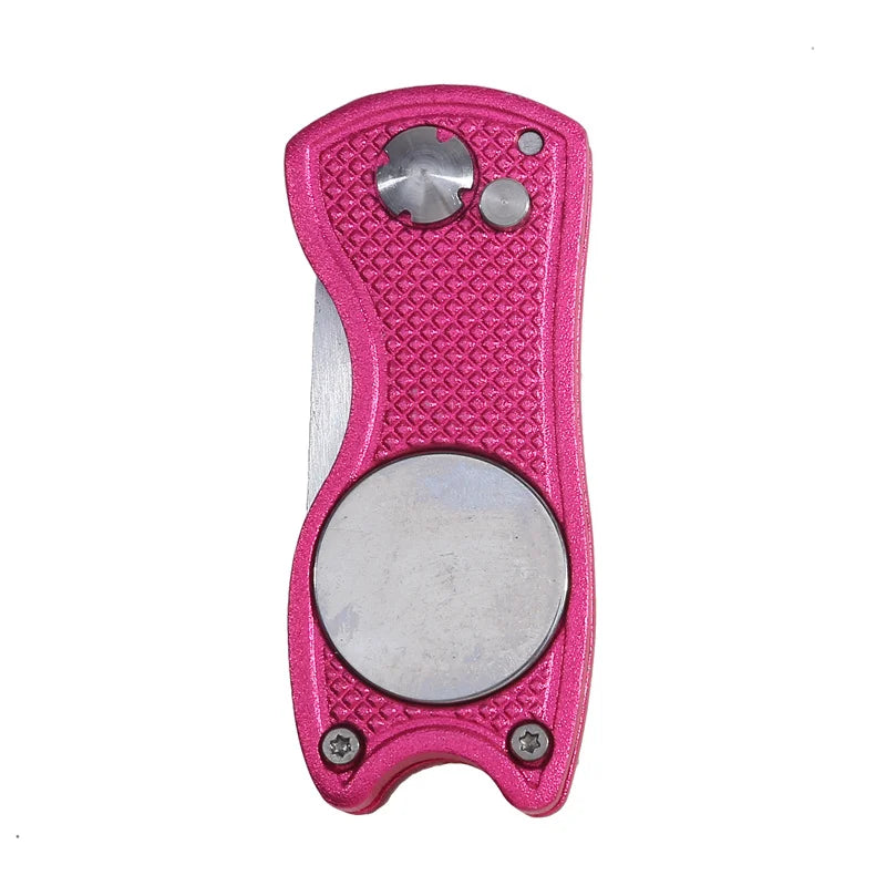 Foldable Golf Divot Repair Tool — Golf Ball Pitch Groove Cleaner & Putting Green Training Aid Accessory