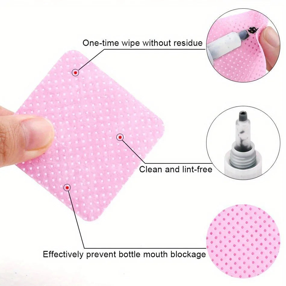 Lint-Free Nail Wipes - Aluminum-Free Gel Cleansing Tissues & Nail Polish Remover Pads for Nail Art Beauty Care