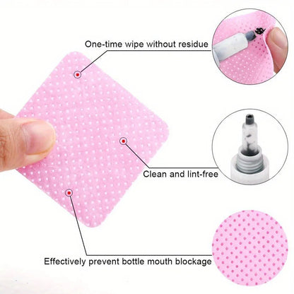 Lint-Free Nail Wipes - Aluminum-Free Gel Cleansing Tissues & Nail Polish Remover Pads for Nail Art Beauty Care