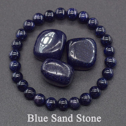 Natural 5A Lapis Lazuli Stone Bracelet - Elastic Healing Bead Jewelry Gift for Men & Women