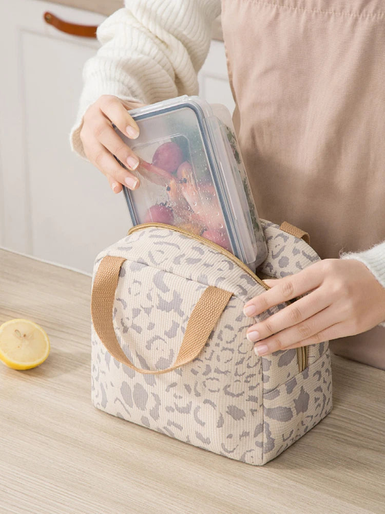 Ink Pattern Insulated Lunch Bag – Bento Box Picnic & Travel Cooler Tote