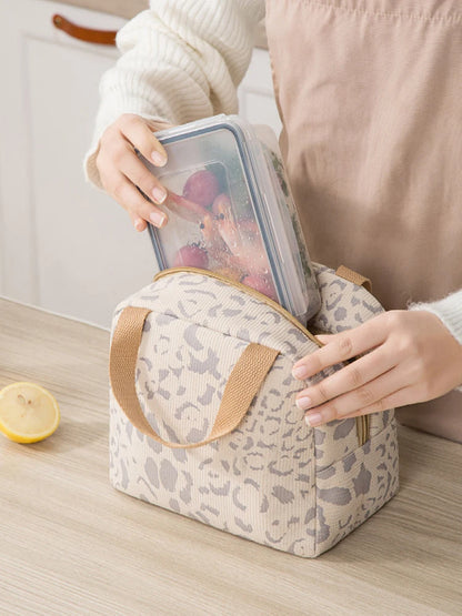 Ink Pattern Insulated Lunch Bag – Bento Box Picnic & Travel Cooler Tote