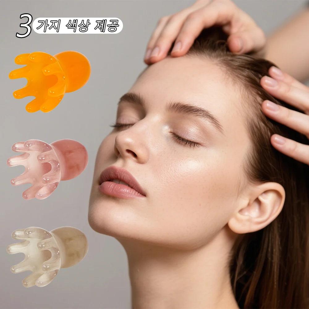 Cute Octopus Scalp Massage Comb - Resin Hair Care & Portable Head Massager