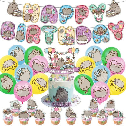 Pusheen Birthday Party Decorations - DIY Balloons, Cake Toppers, Backdrops, and Baby Shower Party Supplies