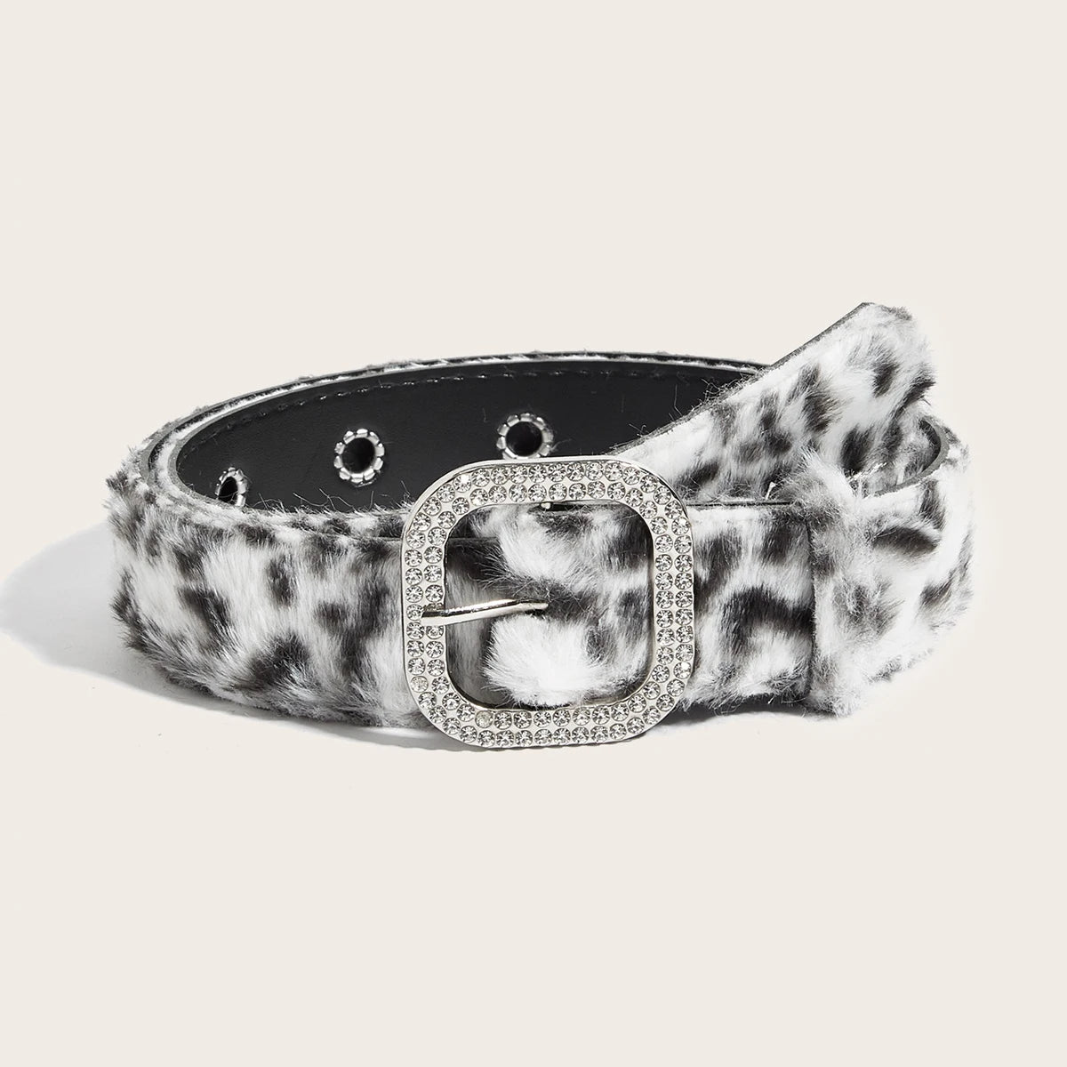Gothic Y2K Faux Fur Belt - Women’s Punk Hip Hop Waistband for Jeans & Winter Fashion
