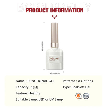 10ml Clear Builder Nail Gel – Strengthening Extension Gel & Base Coat in a Bottle, Soak-Off UV/LED Polish