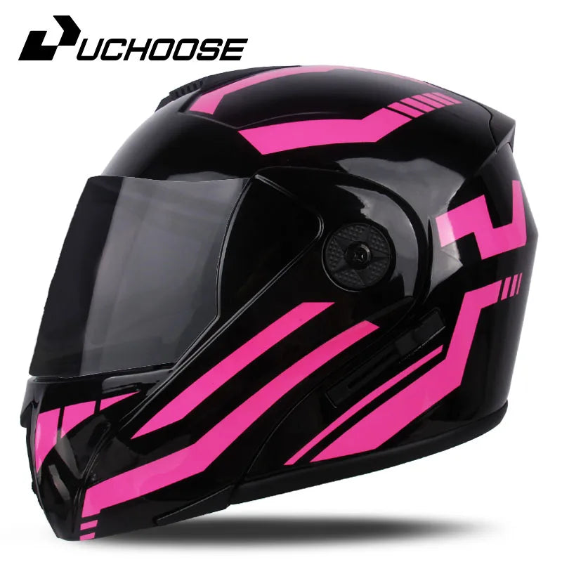 New Full Face Motorcycle Helmet – Racing Helmet with Double Sun Visor & Flip-Up Double Lens for Men & Women, DOT Certified