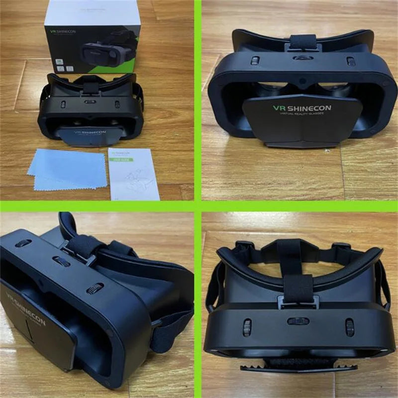 Shinecon 3D VR Headset – Virtual Reality Glasses with Helmet Lenses for Smartphones
