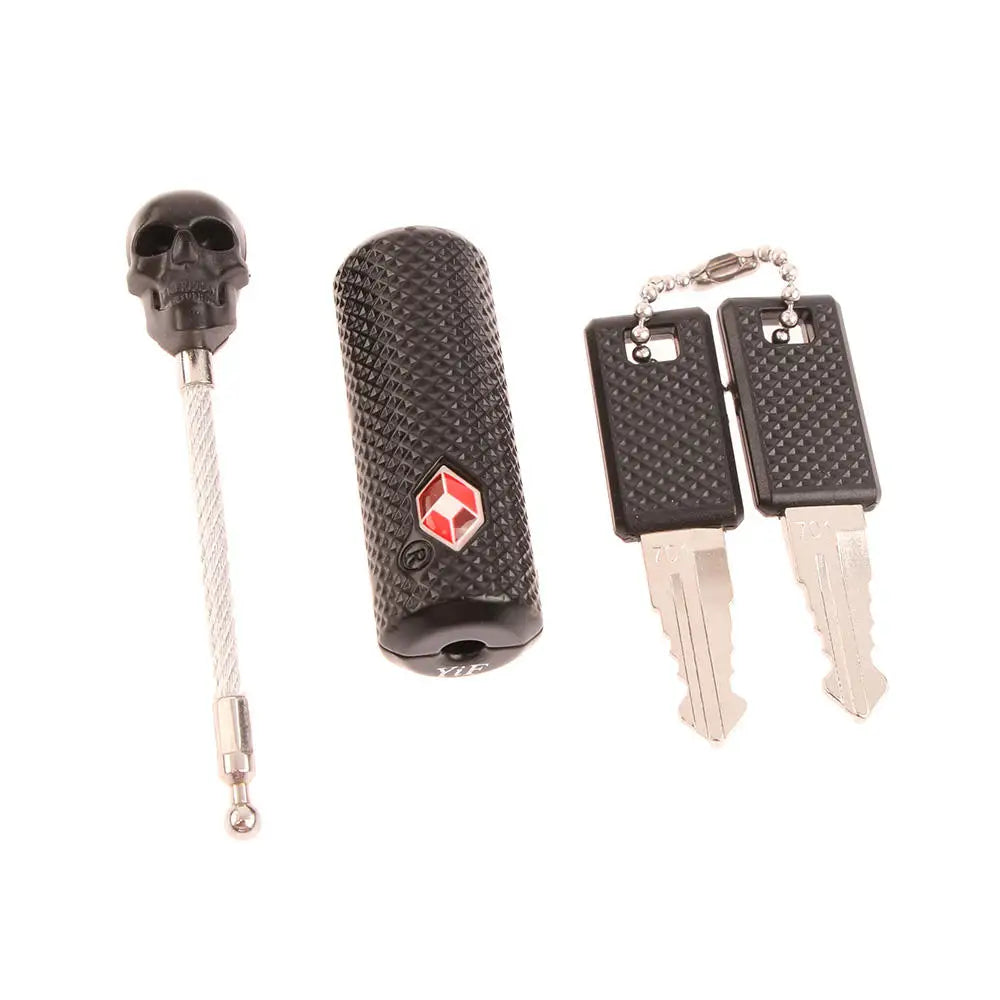 Skull Shape TSA Combination Luggage Lock – High Security Anti-Theft Padlock with Steel Cable for Travel & Overseas Use