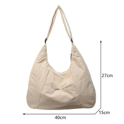 2025 Trendy Women's Soft Cloth Shoulder Bag – Solid Color, Y2K Casual Style, Crossbody Handbag for Students