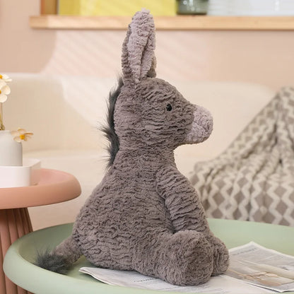 23/40/60cm Cute Burro Plush Toy — Grey Donkey Stuffed Animal, Soft Baby & Infant Doll, Birthday Gift & Room Decor