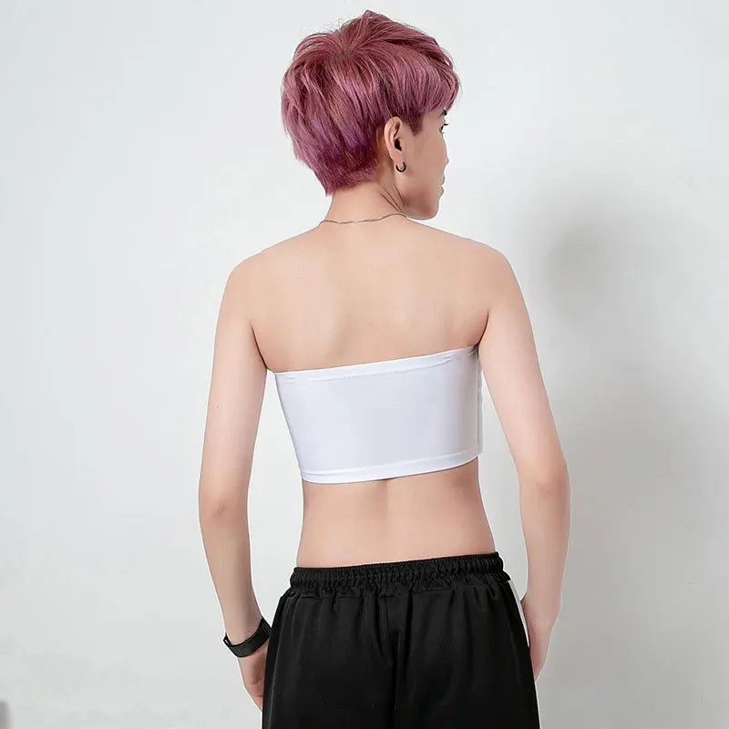 Women’s Chest Binder Crop Top – Flat Breast Binder Bra, Tomboy Body Shaper with Buckle