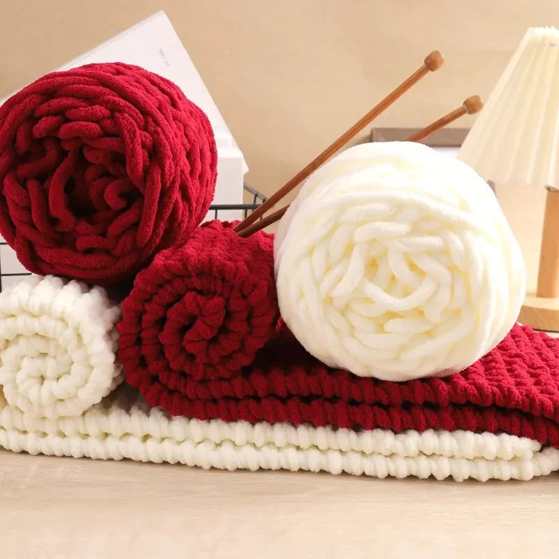 6 Yarn Balls + Teddy Bear DIY Craft Kit – Handmade Thick Woven Scarf Thread Set for Knitting, Jewelry & Creative Gift Making