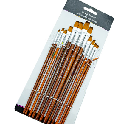 12-Piece Premium Artist Paint Brush Set – Durable Nylon Bristles for Acrylic, Watercolor, Oil & Body Painting
