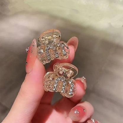 Acrylic Rhinestone Bangs Hair Clip - Shiny Side Forehead Hair Accessory for Women & Girls