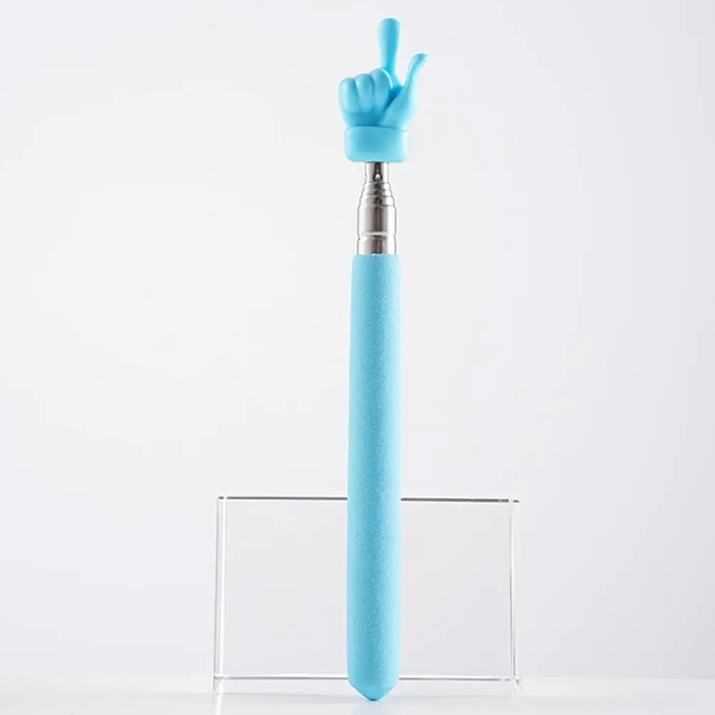 Retractable Teacher Pointer — Stainless Steel Telescopic Finger Design Stick for Classroom Teaching Supplies
