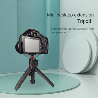 MT-08 Mini Extendable Desktop Tripod – Handheld Photography Stand with Flexible Ballhead & 1/4" Screw Mount for Selfies