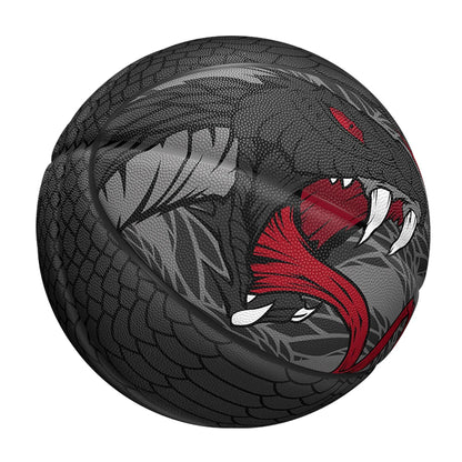 Black Size 7 Dendroaspis Polylepis Basketball – Official Outdoor Training Ball with Pump & Needle