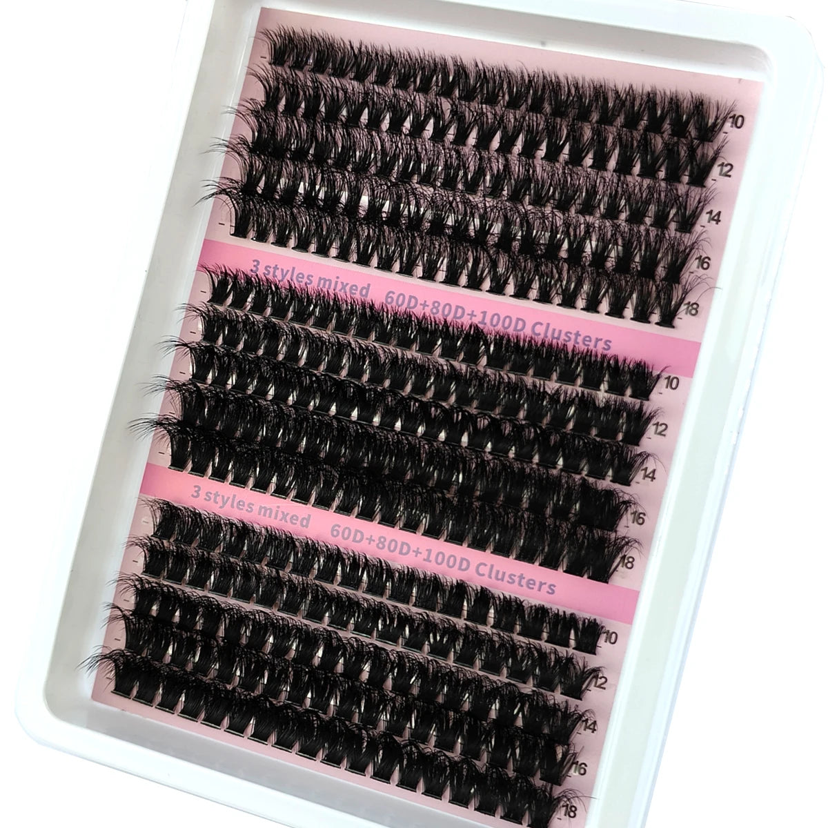 New 15 Rows DIY 5D Fluffy Lash Clusters – 60D–200D Wispy Thick Individual Eyelash Extensions 10–20mm Volume Lash Kit for Salon-Style Look