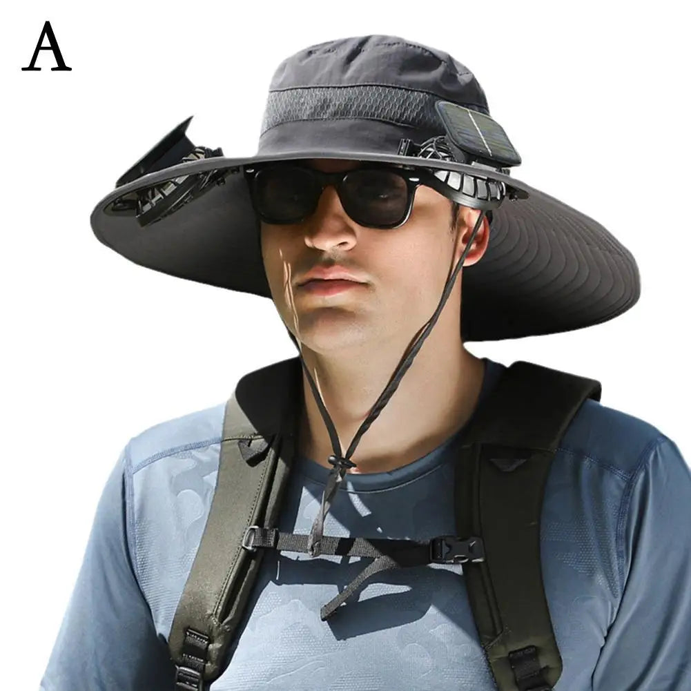 Solar Powered Fan Hat – Outdoor Camping & Fishing Sun Protection Cap with Portable Cooling Fan