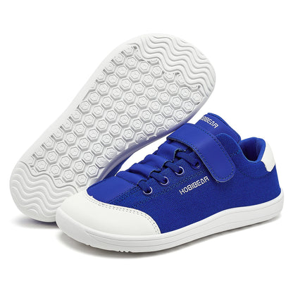 HOBIBEAR Kids Barefoot Shoes – Wide Toe Minimalist Sneakers for Boys & Girls, Lightweight Hook Loop, Artificial Leather & Fabric
