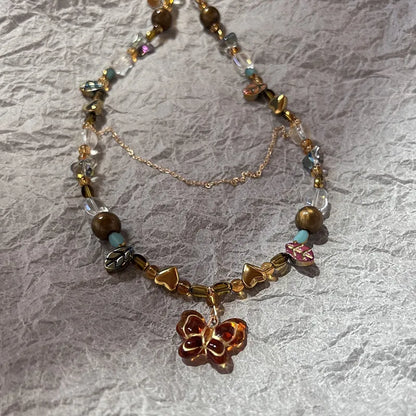 Y2K Opal Pendant Necklace - Fashion Punk Bohemian Metal Chain Jewelry for Women & Girls