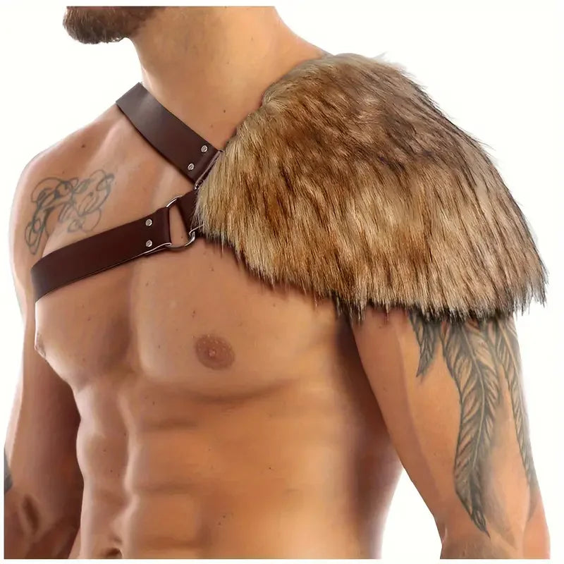 Medieval Knight Cosplay Belt Pouch – Double Layer Wide Faux Leather for Viking, Renaissance, and Pirate Costume Accessories