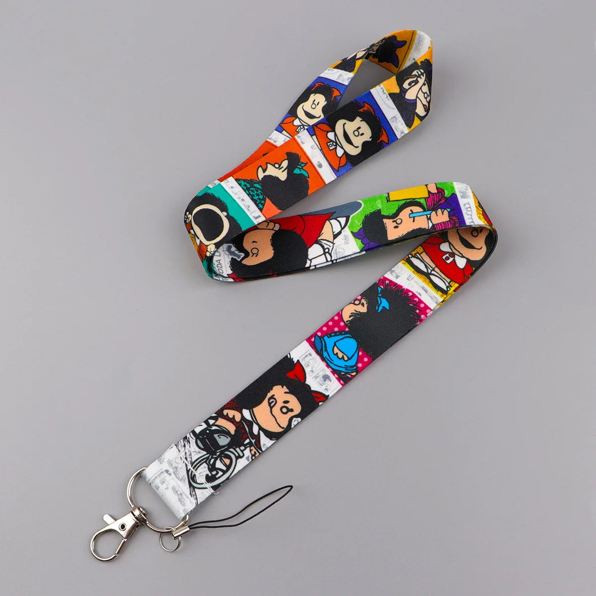 Cartoon Girl Credential Holder with Lanyard – Cute Neck Strap for Cards, Badges, Keys & Keychain Accessories