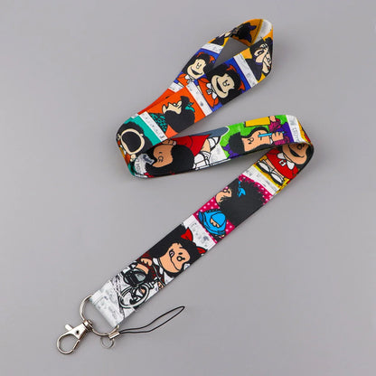 Cartoon Girl Credential Holder with Lanyard – Cute Neck Strap for Cards, Badges, Keys & Keychain Accessories