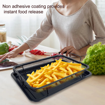 Non-Stick Baking Tray & Frying Pan – Grill Mesh Chips Basket & Baking Dish for Kitchen Use
