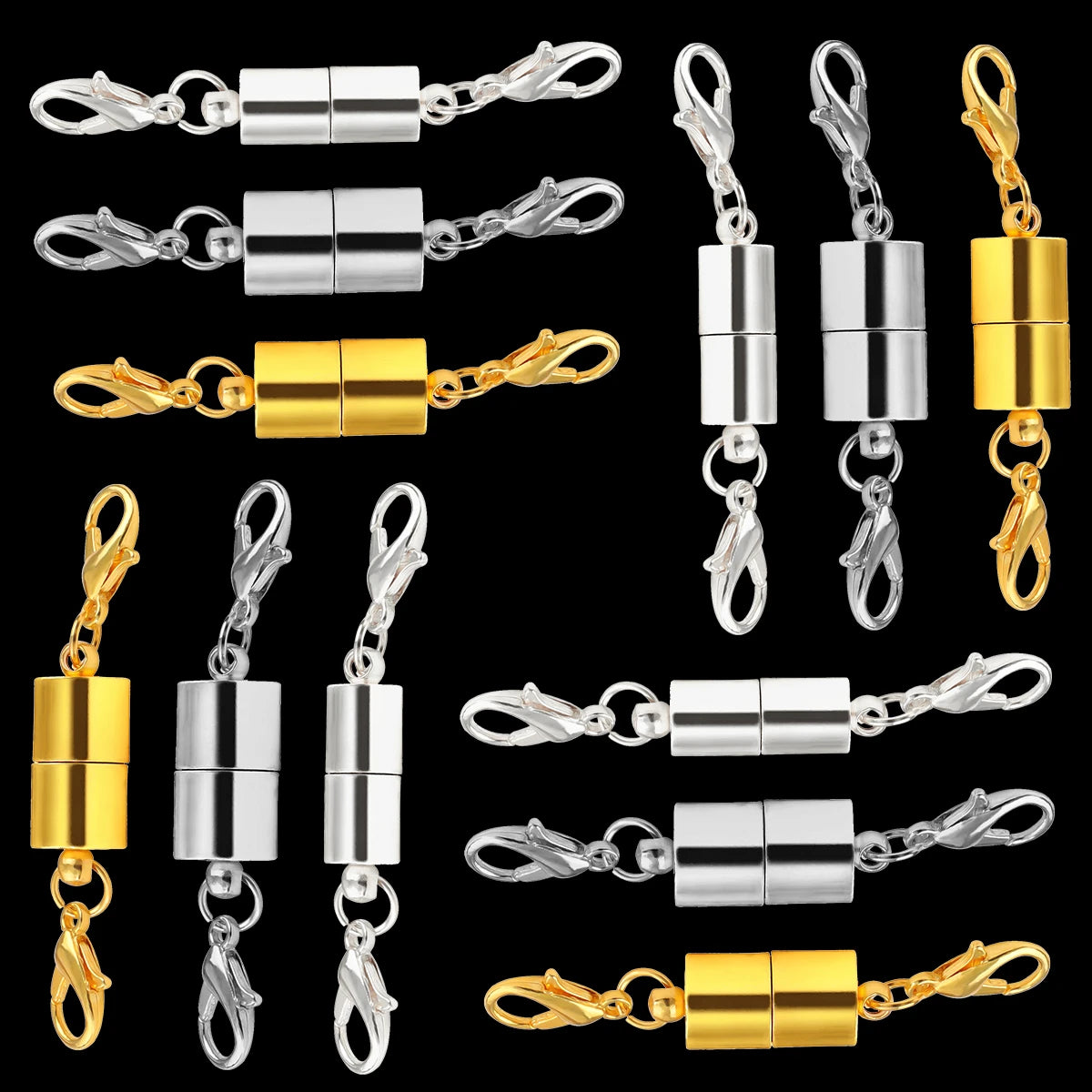 Magnetic Jewelry Clasps - Strong Buckle Connectors with Lobster Clasps for DIY Bracelets, Necklaces & Jewelry Making