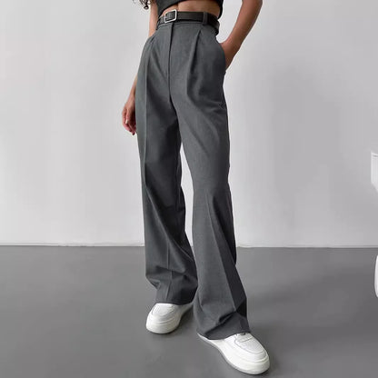 Women's Classic Straight Leg Pants – Versatile Loose Fit, Wide Leg for Office, Tourism, Spring & Summer Casual Wear