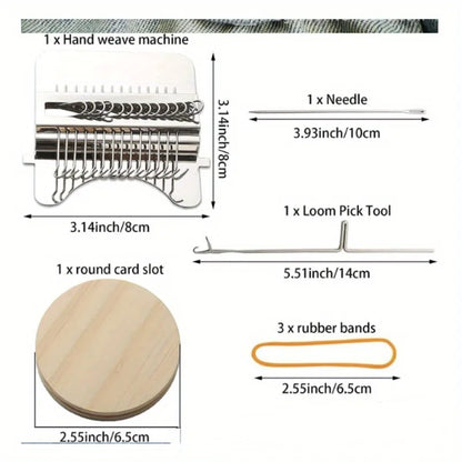 DIY Mini Weaving Loom - Wooden Hand Knitting and Braiding Tool for Creative Patching, Stitching & Crafts