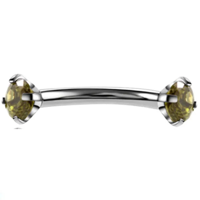 Crystal Curved Barbell Piercing Earrings – Daith, Helix, Tragus & Cartilage Body Jewelry Stud Ring