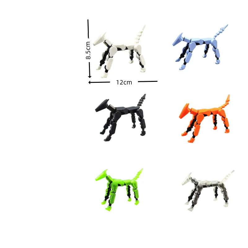 DIY Luminous T13 Multi-Joint Shapeshift Robot & Dog – 3D Printed Movable Mannequin Action Figures for Kids & Gifts