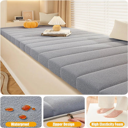 Customized Teddy Sponge Windowsill Cushion – High-Density Waterproof Non-Slip Sofa Cushion, 4.5/6.5/9.5 cm Options