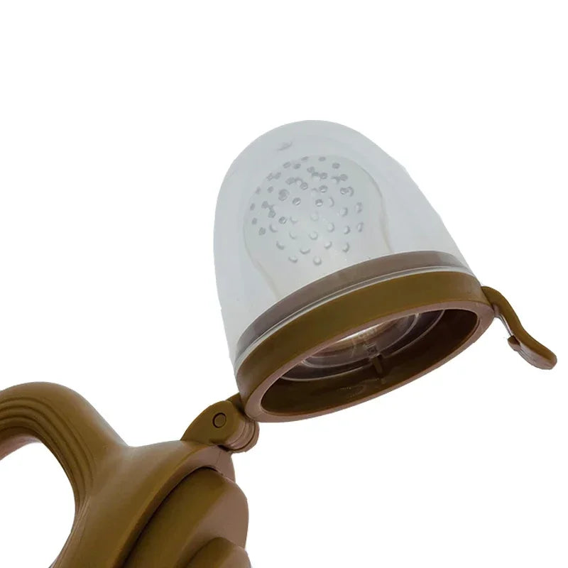 Silicone Baby Fruit Feeder with Cover - Fresh Food Nibbler Teething Pacifier for Baby Feeding