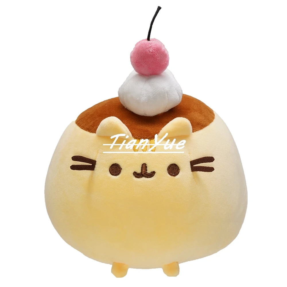 22cm Cute Pudding Cat Plush Toy - Soft Stuffed Animal, Kawaii Christmas Gift for Kids and Cat Lovers