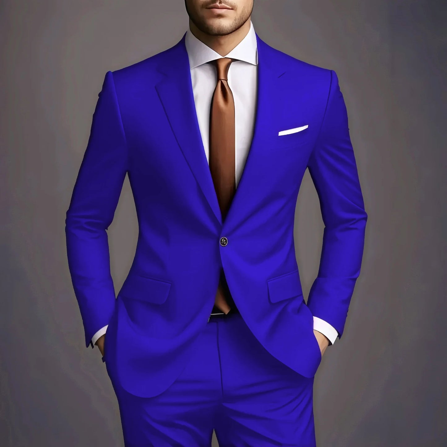 2026 Luxury Men's 2-Piece Suit Set - Elegant Slim Fit Wedding Groom Tuxedo & Casual Formal Wear