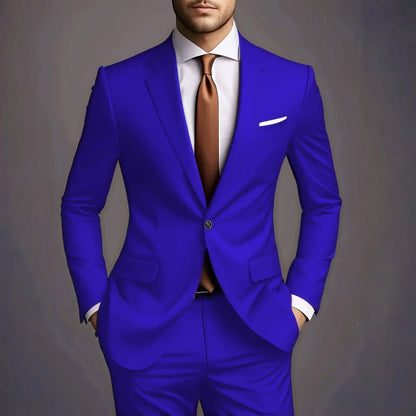 2026 Luxury Men's 2-Piece Suit Set - Elegant Slim Fit Wedding Groom Tuxedo & Casual Formal Wear