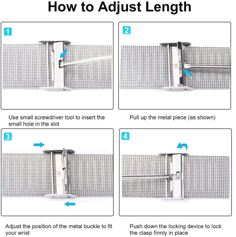 22mm/20mm Metal Watch Strap – Compatible with Garmin Vivoactive 3/4/5, Forerunner 245/645/745/965, Venu 2/3, SQ2 Music
