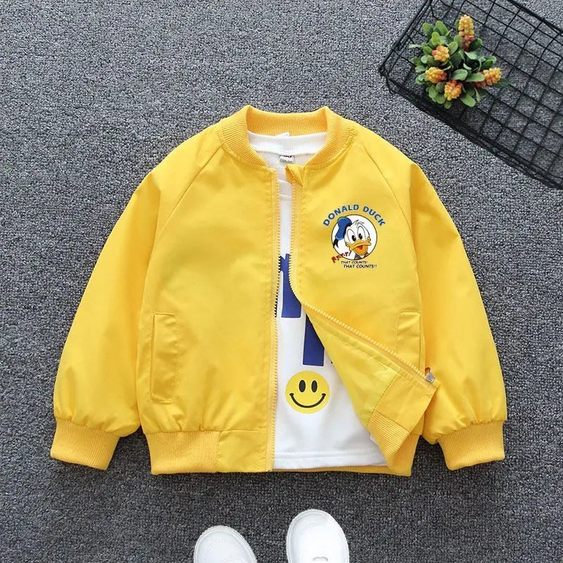 Spring Cartoon Mickey Mouse Hooded Jacket – Baby Boys & Girls Sweatshirt Windbreaker Coat for Kids Ages 1-6 Years