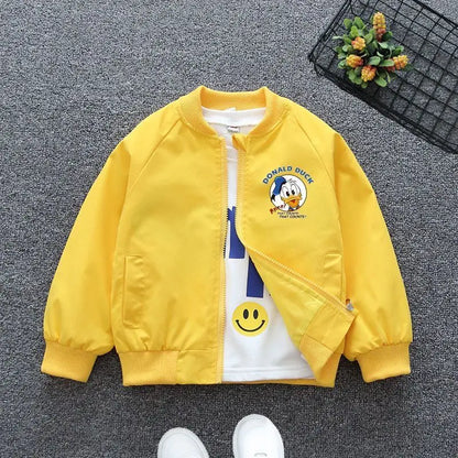 Spring Cartoon Mickey Mouse Hooded Jacket – Baby Boys & Girls Sweatshirt Windbreaker Coat for Kids Ages 1-6 Years