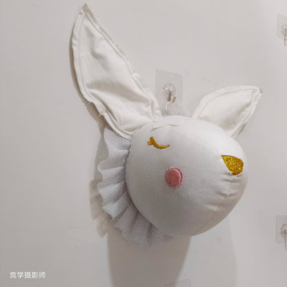 Handmade 3D Felt Animal Heads — Elephant & Swan Wall Hanging Decor for Nursery & Kids’ Bedroom